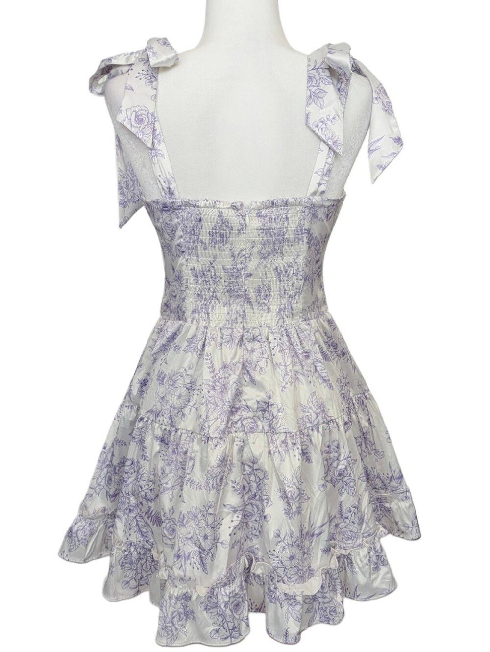 Sugar Thrillz Womens Lavender Purple White Holding Court Mini Dress Size Large - Picture 2 of 14